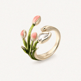 Love's Appearance Handmade Drip Oil Tulip Flower Ring - MAIXUN