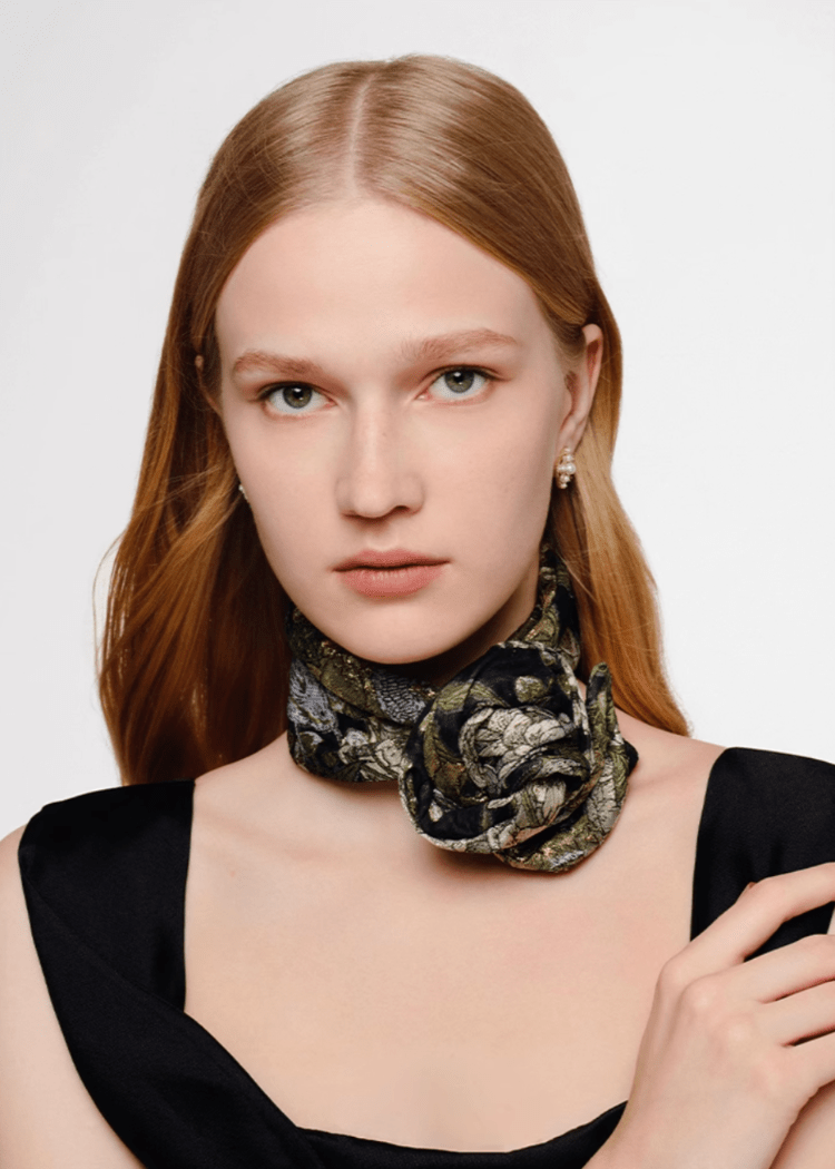 Niche Vintage Jacquard Aluminum Wire DIY Scarf Headband Bow Hair Bun Maker - MAIXUN