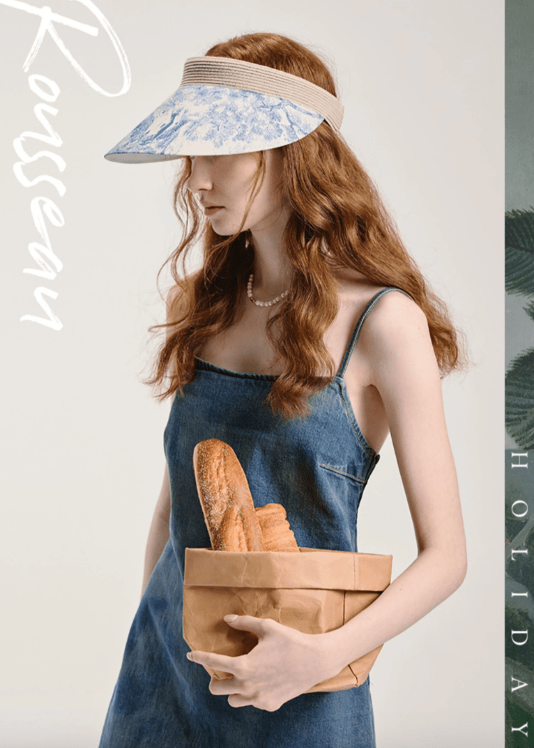 Plant Print Wide - Brimmed Sun Protection Hat with Ventilated Top, UV - Proof, Foldable Women's Hat for Travel - MAIXUN